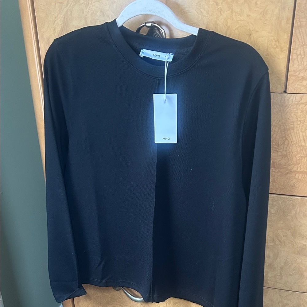 Mango Black Long Sleeve Top